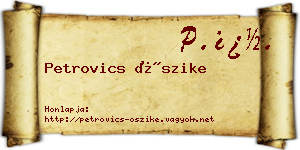 Petrovics Őszike névjegykártya